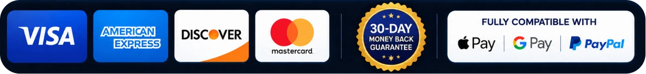 Supported Payment Methods: Visa, MasterCard, Discover, Amex, PayPal, Apple Pay