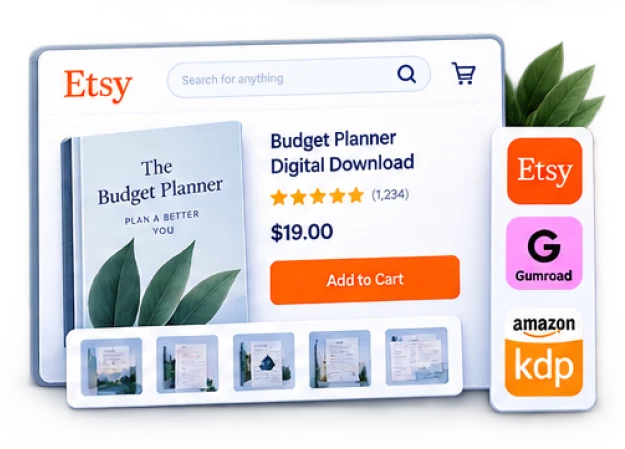 Marketplace listing mockup