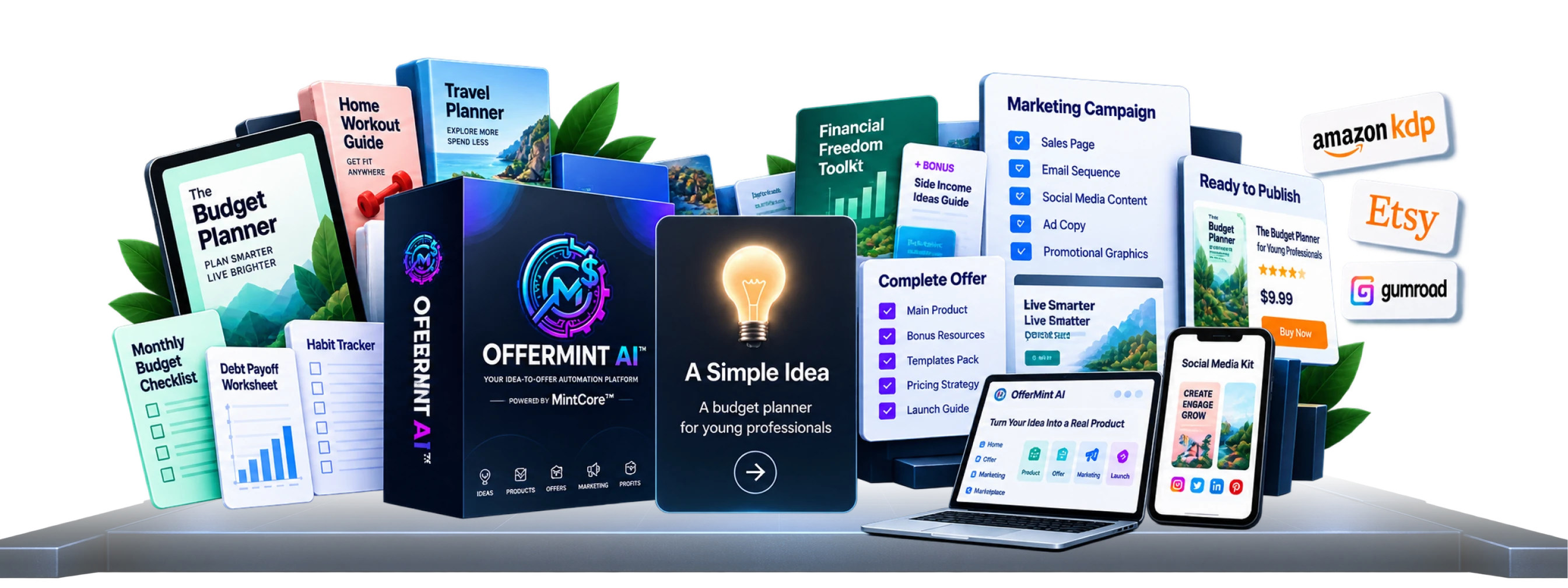 OfferMint AI product showcase – product, offer, marketing campaign, and marketplace assets