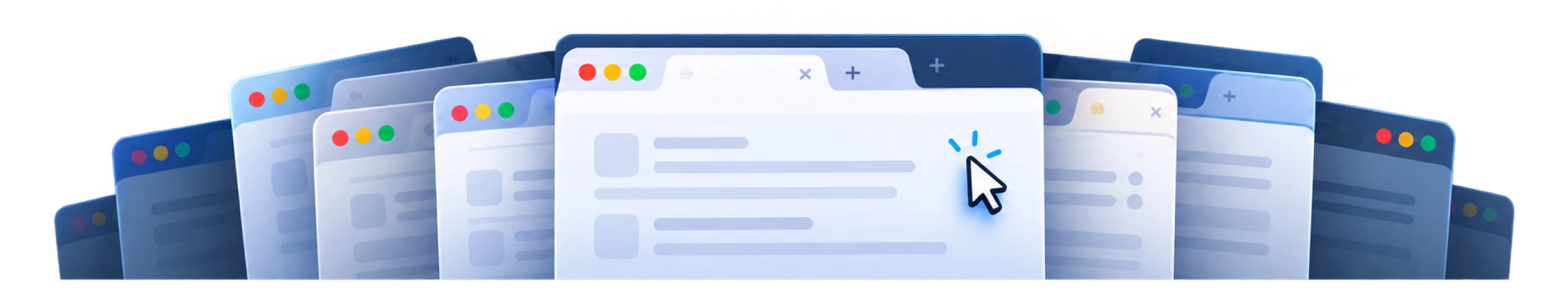 Open browser tabs overload graphic