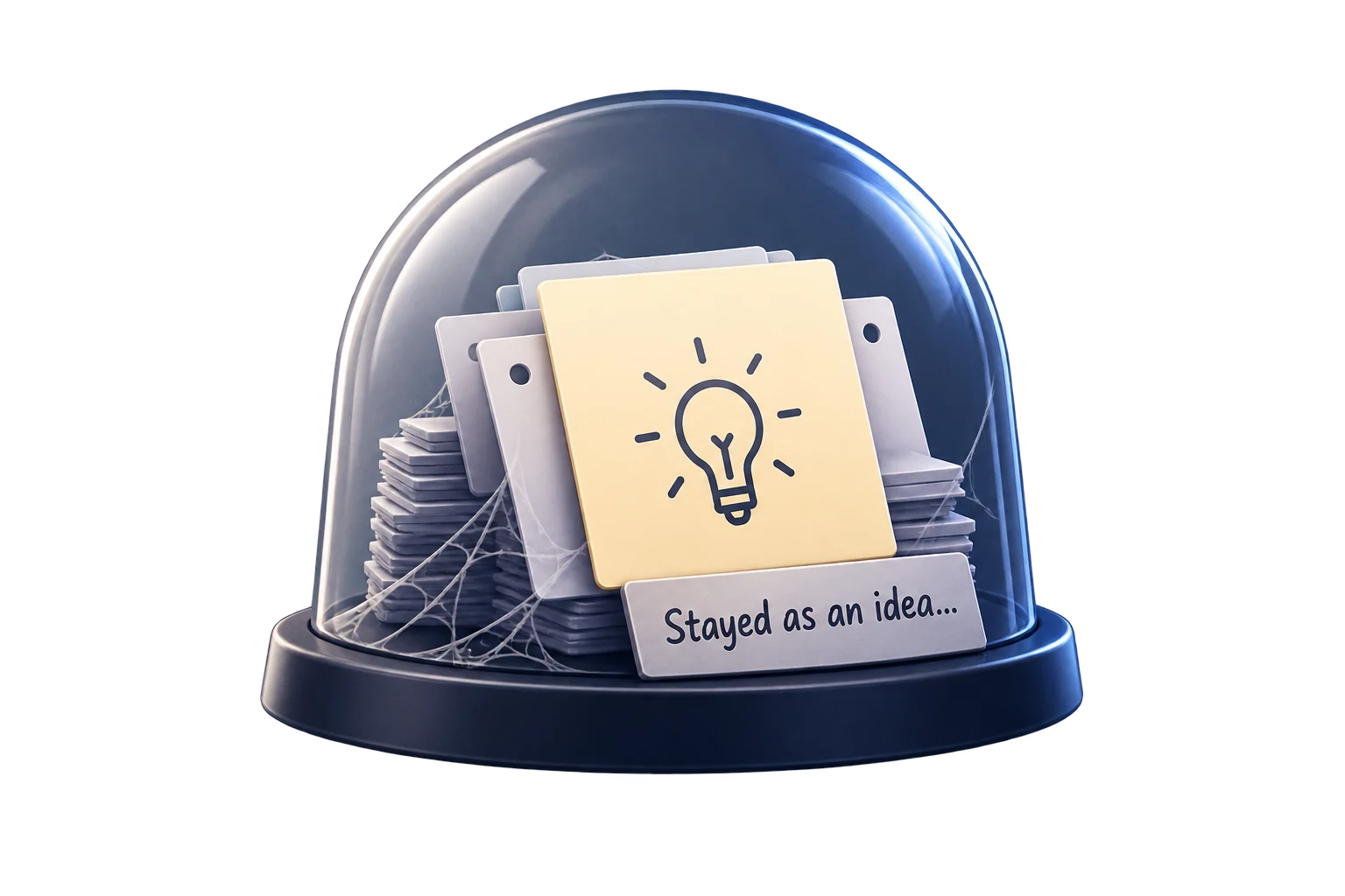 Idea saved inside glass dome jar graphic